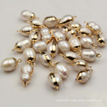 Connectors Jewelry Findings Baroque pearl beads with gold ring for jewelry making